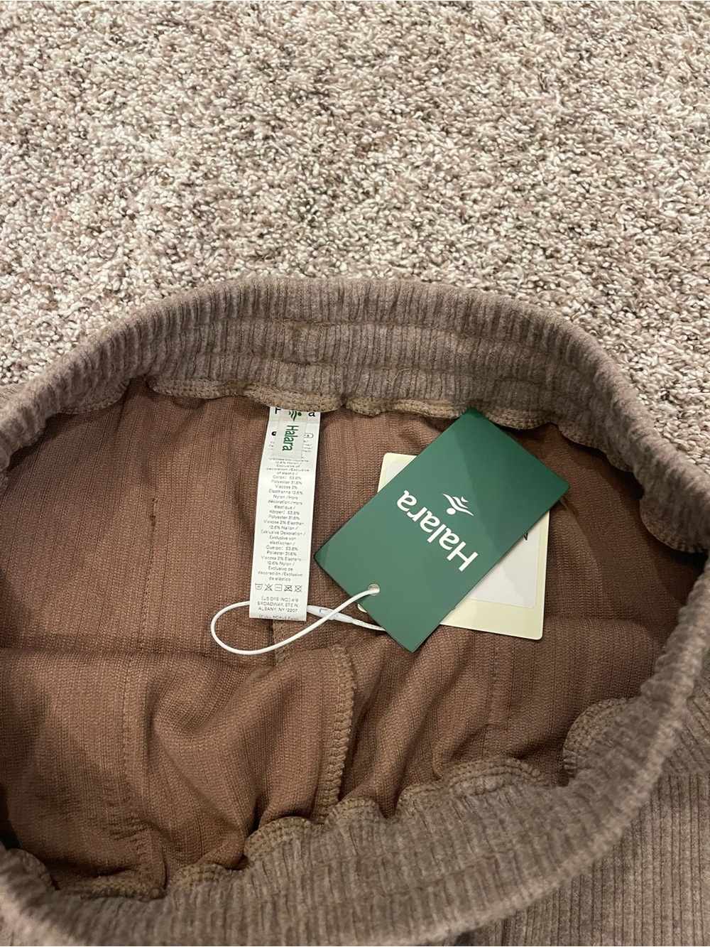 Halara Ribbed Mid Rise Drawstring Pockets Wide Leg Cargo Casual Pants Size Small - Picture 4 of 6